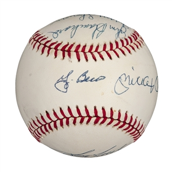 New York Yankees Multi-Signed Baseball With Six Signatures Including Mantle & Berra (PSA/DNA)